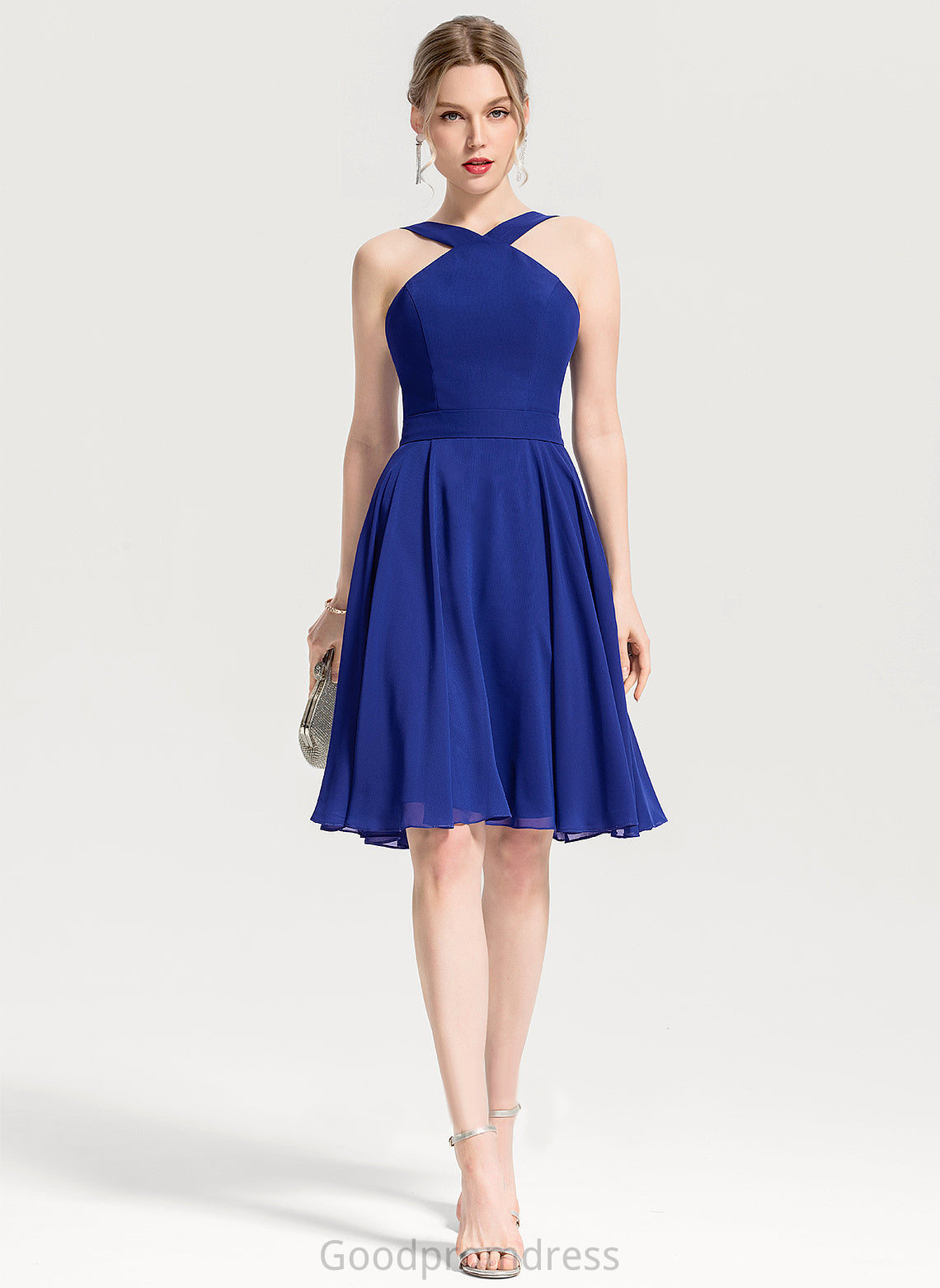 Liz Chiffon Formal Dresses V-Neck A-line Dresses