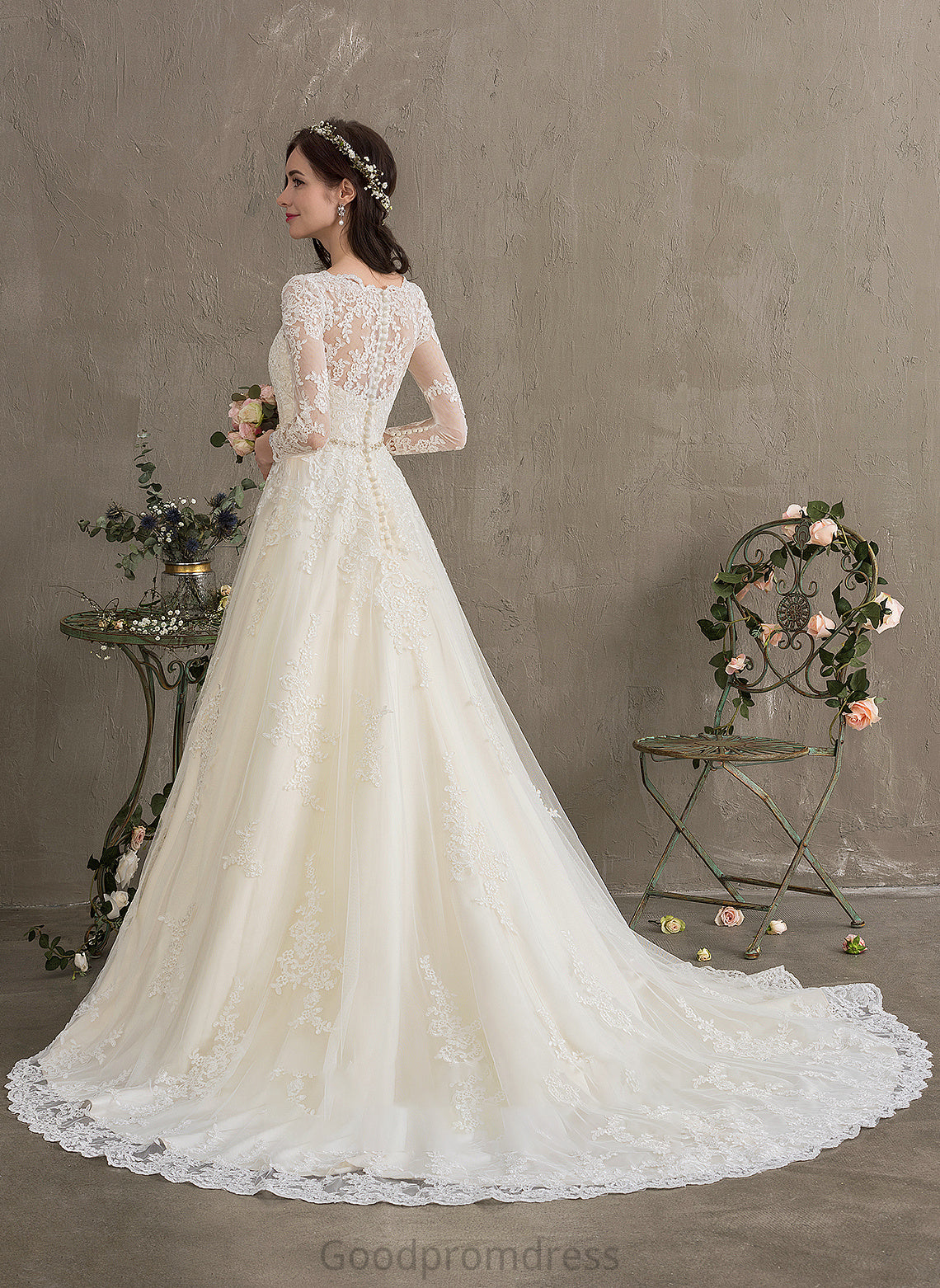 Beading Ball-Gown/Princess Sequins Wedding V-neck Chapel Dress With Kylee Train Wedding Dresses Tulle