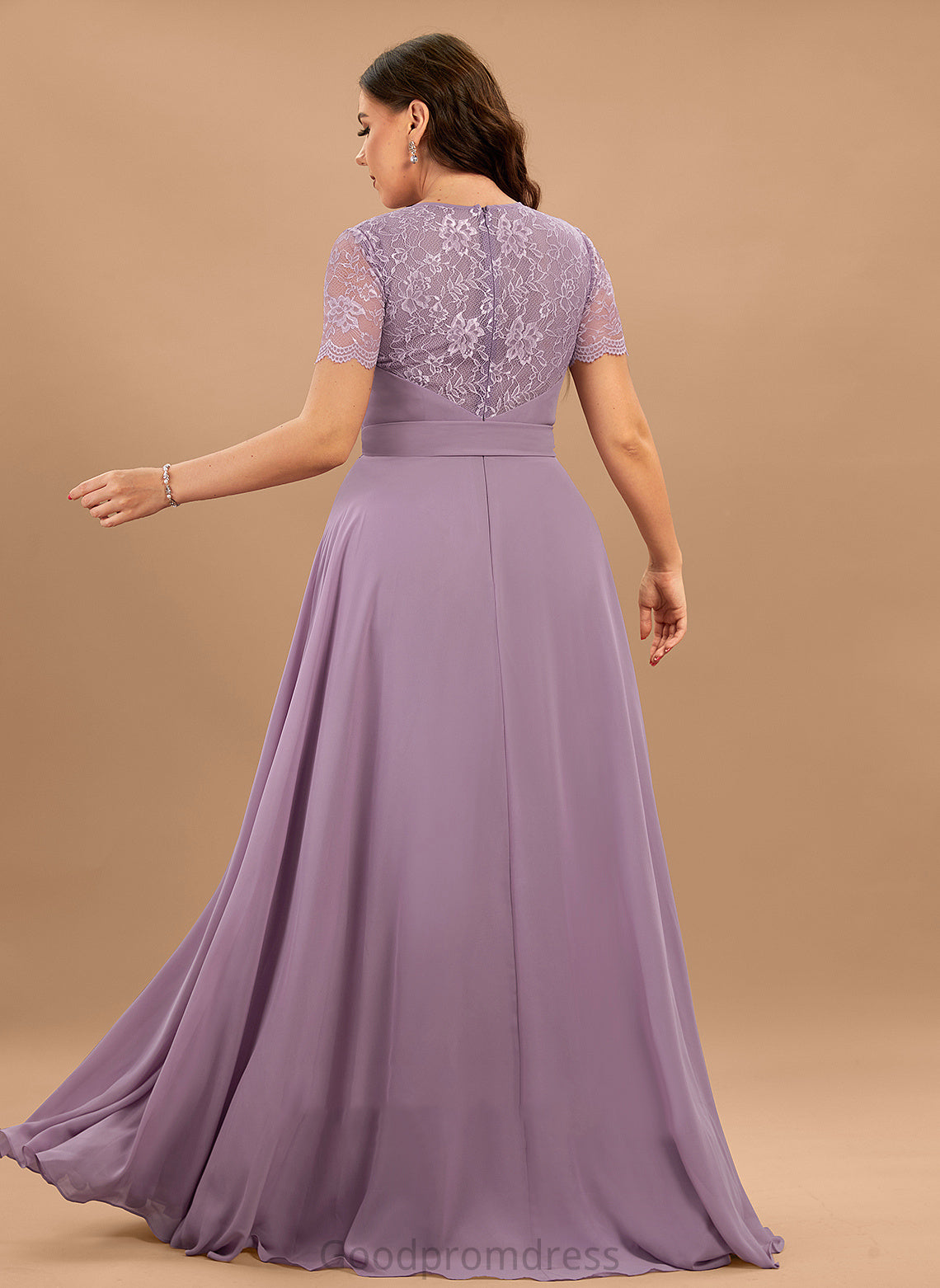 Fabric A-Line Lace Straps Length ScoopNeck Silhouette Floor-Length Neckline Zion Scoop Sleeveless Bridesmaid Dresses