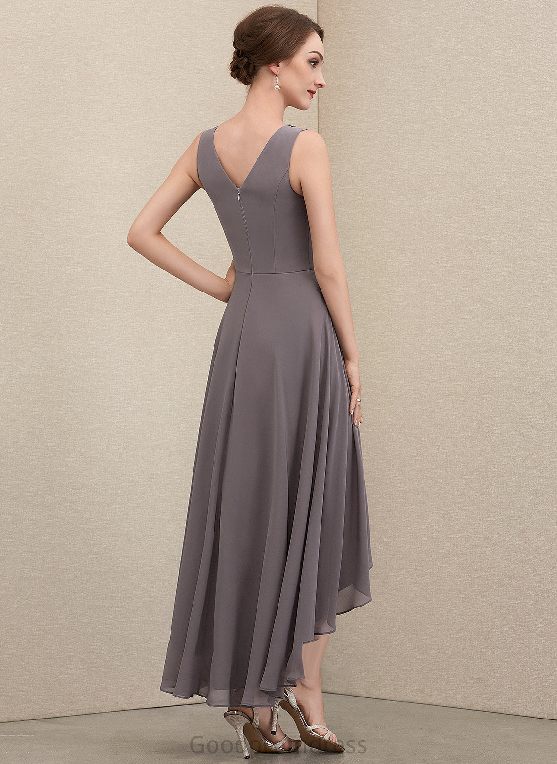 Beading Sequins Dress A-Line Anya the With Asymmetrical V-neck Bride of Mother Mother of the Bride Dresses Chiffon