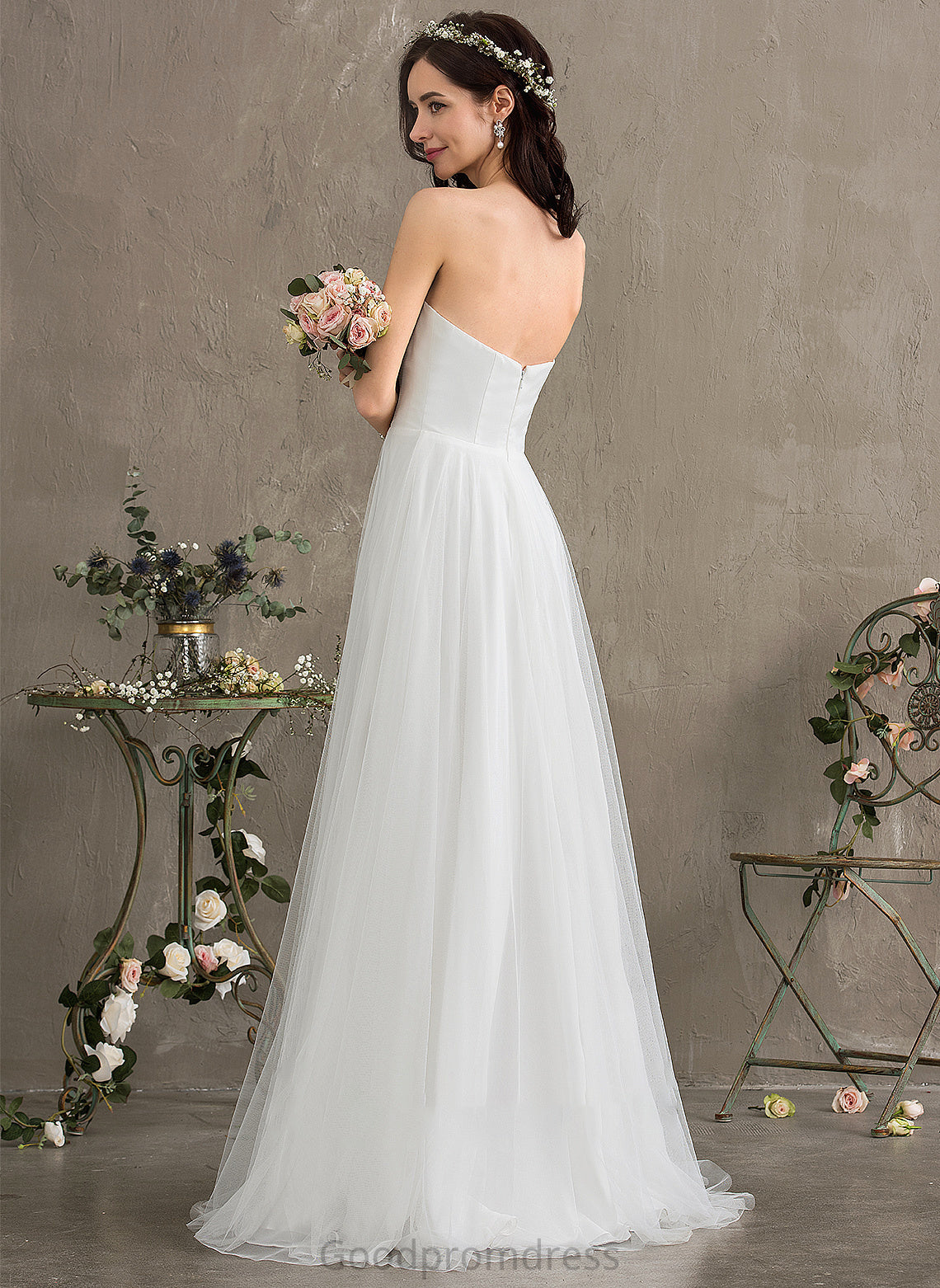 Sarahi Floor-Length Wedding Dresses A-Line Wedding Dress Tulle Sweetheart