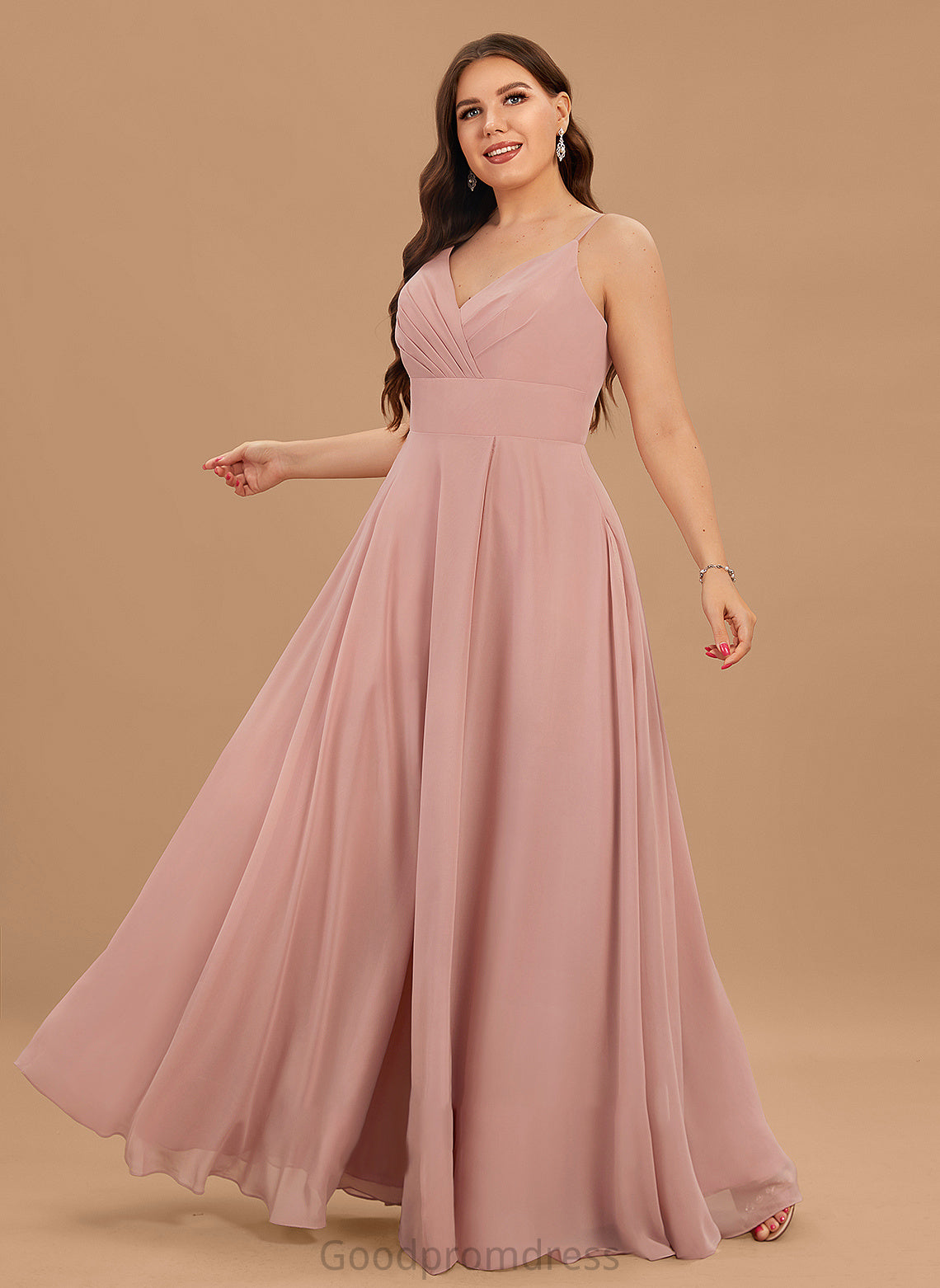 Prom Dresses Pockets Allyson Floor-Length Chiffon With A-Line Ruffle V-neck