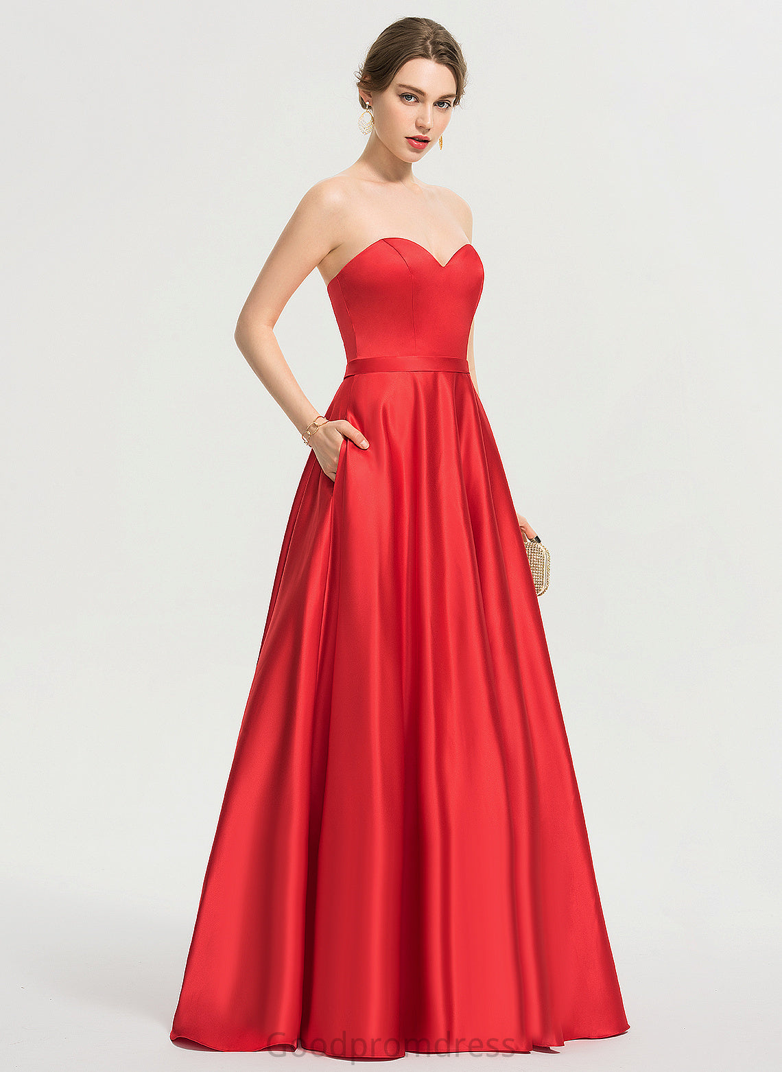 Sequins Lace Sweetheart Ball-Gown/Princess Beading Satin With Donna Prom Dresses Floor-Length