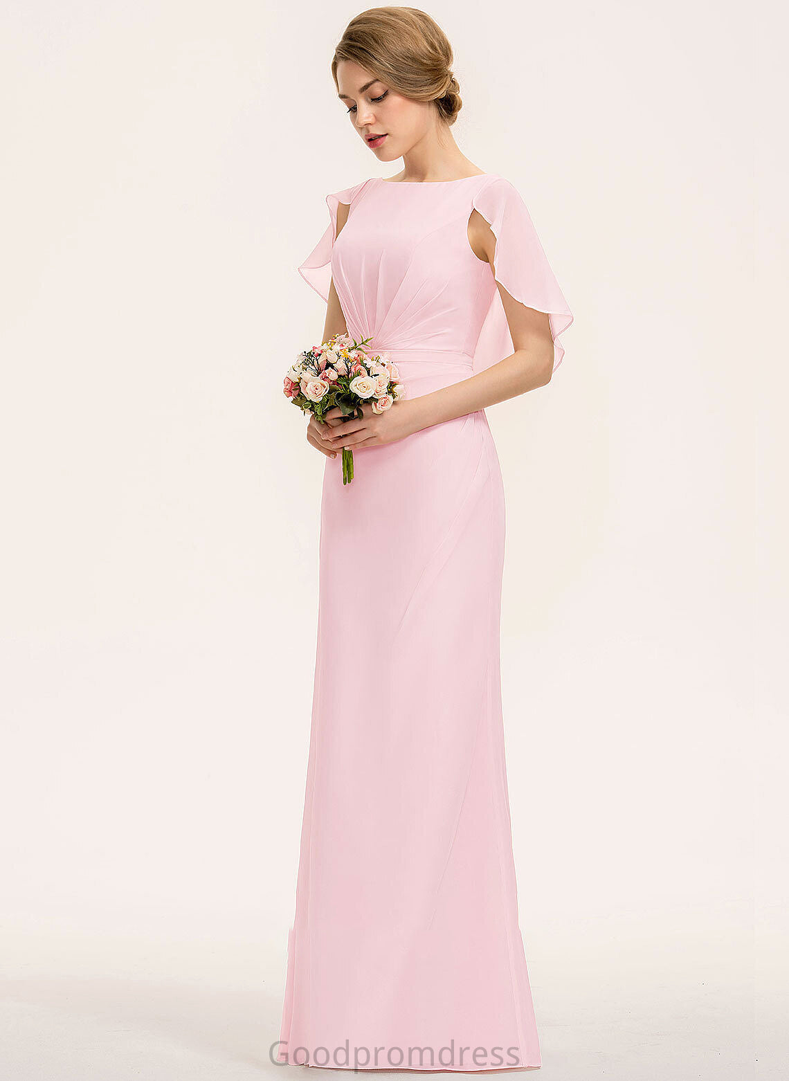 Silhouette Neckline Floor-Length Fabric Length A-Line CascadingRuffles Embellishment ScoopNeck Olivia One Shoulder A-Line/Princess Bridesmaid Dresses