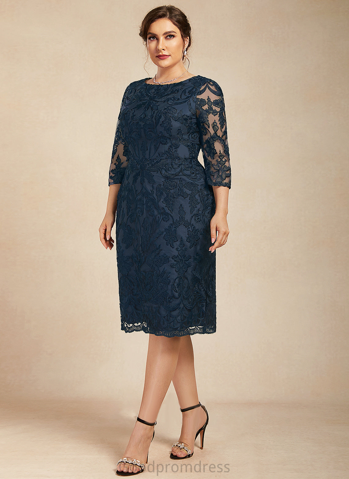 Scoop Barbara Mother Mother of the Bride Dresses Knee-Length the Sheath/Column Dress Bride of Neck Lace