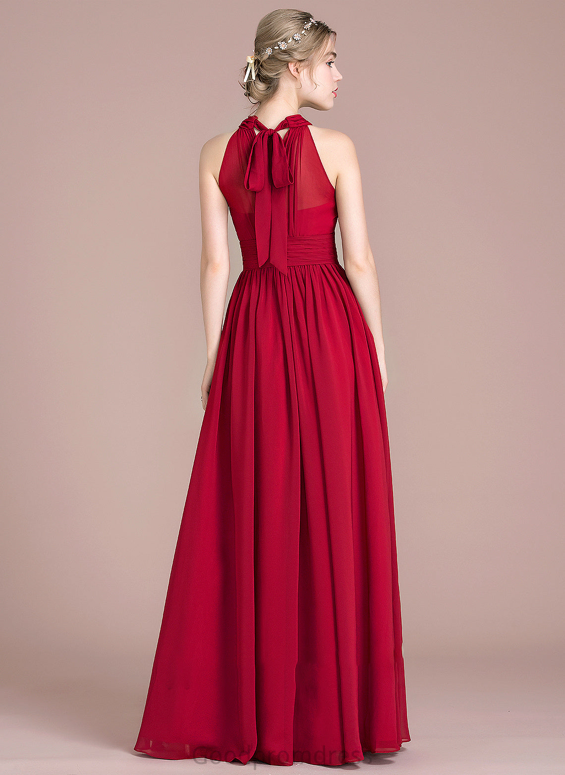 Bow(s) Floor-Length SplitFront ScoopNeck Length Ruffle Neckline Silhouette A-Line Embellishment Fabric Juliette Bridesmaid Dresses