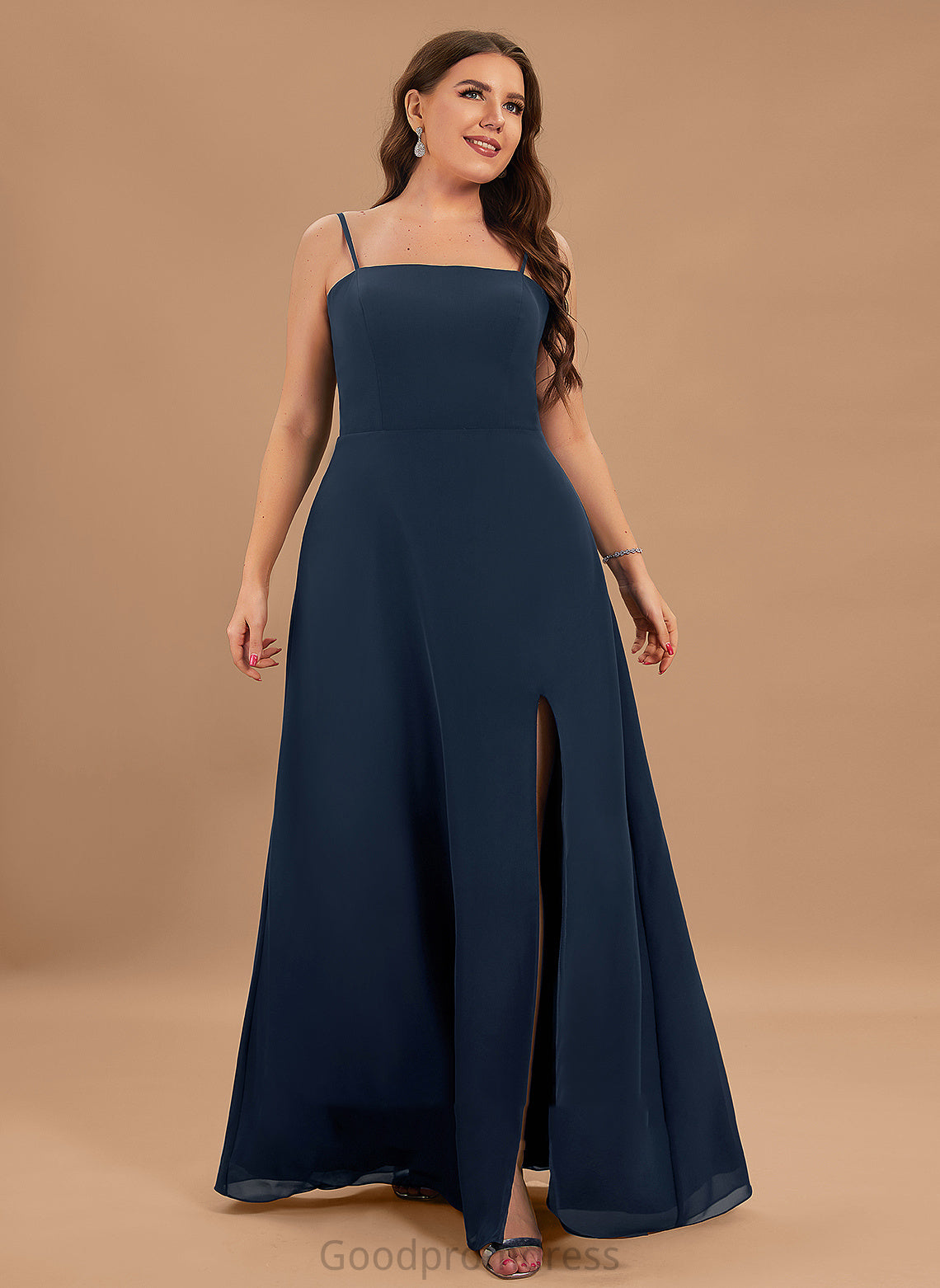 Neckline A-Line SquareNeckline SplitFront Embellishment Length Floor-Length Silhouette Fabric Marie Scoop Natural Waist Bridesmaid Dresses