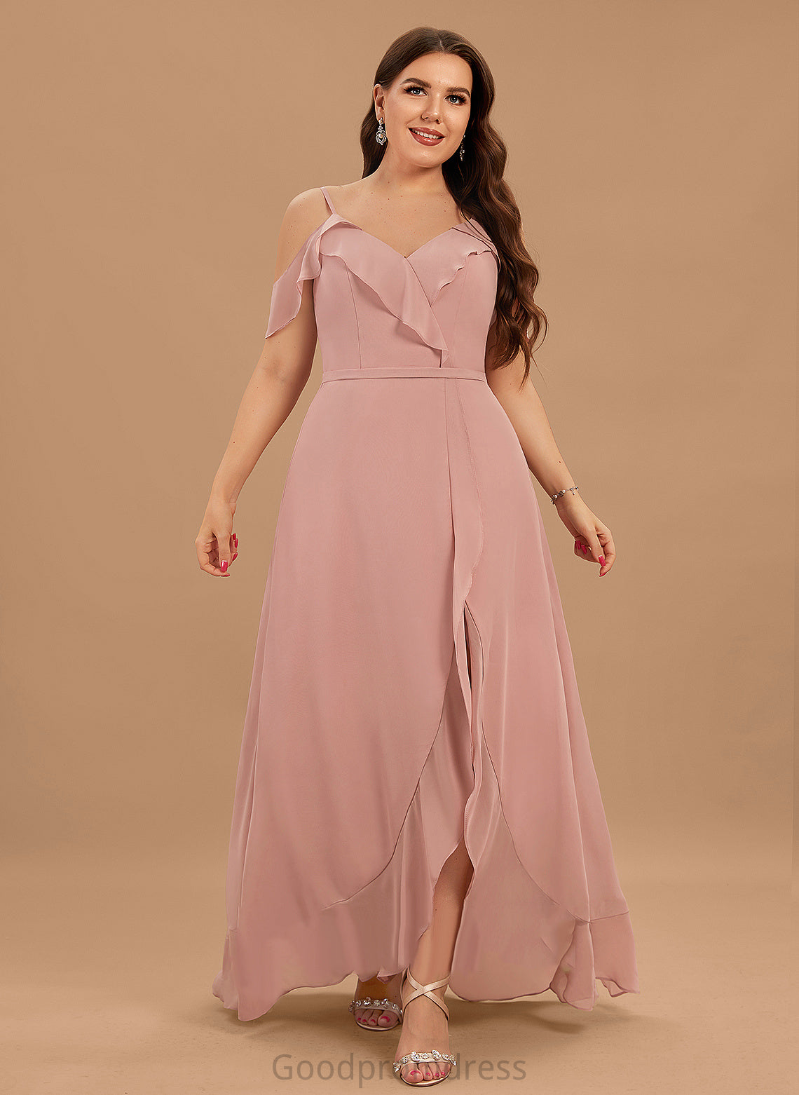 Haven Chiffon A-line V-Neck Dresses Formal Dresses