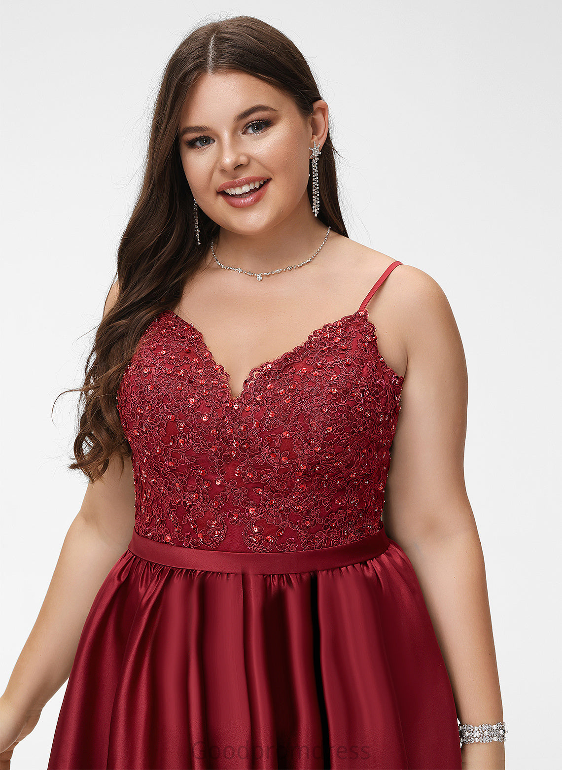 Prom Dresses Short/Mini V-neck With Kit Beading Lace Satin A-Line