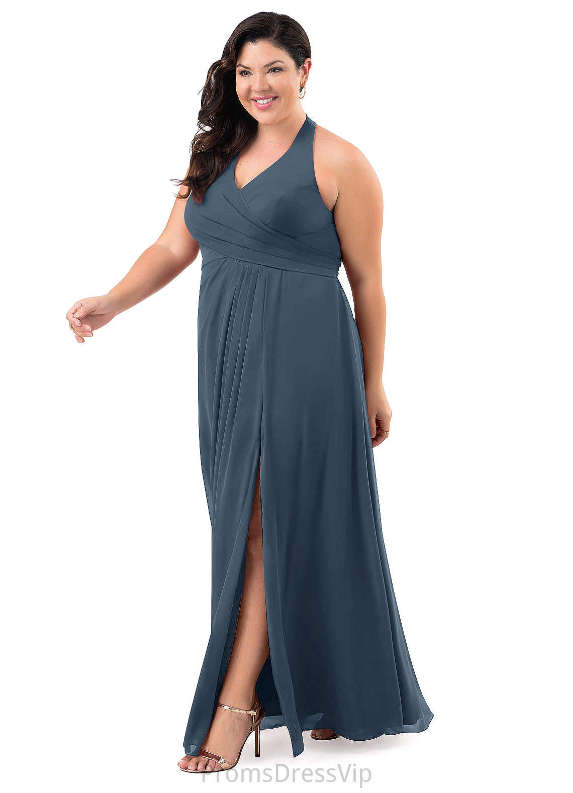 Haleigh Floor Length Natural Waist Sleeveless Straps A-Line/Princess Bridesmaid Dresses